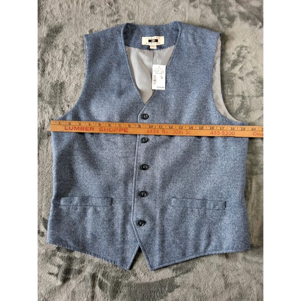 Joseph Abboud Heritage Mens Blue Heathered Vest Size M M14224801 6V19 20001 NWT